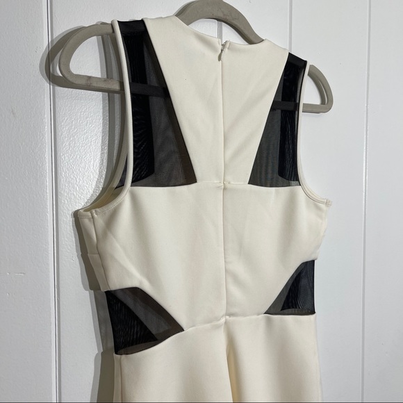 Express White Dress with Black Mesh Cutouts - Picture 5 of 7